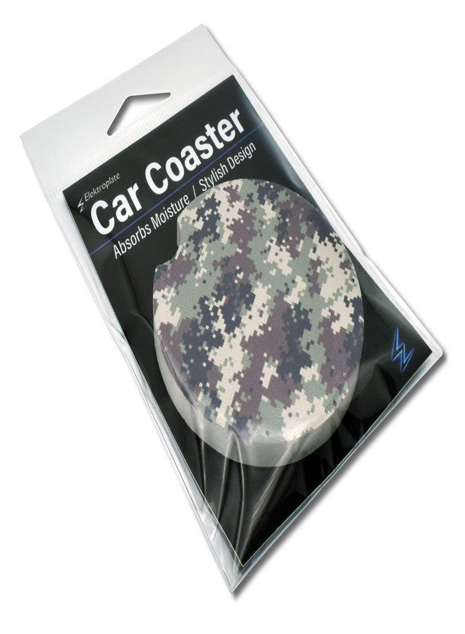 Elektroplate Camo Automotive Ceramic Coasters (2.6" Diameter) | Universal Fit for All Cars, Trucks, SUVs, and More | Absorbent Non-Slip Durable | Set of 2 - Image 4